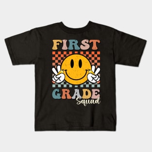 First Grade Squad Retro Groovy Back To School Kids T-Shirt